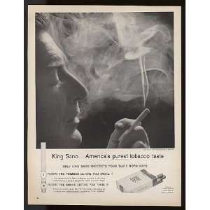  1962 King Sano Cigarette Purest Taste Man Smoking Print Ad 