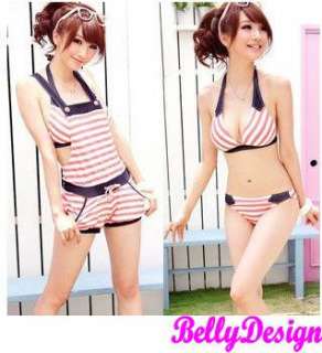Super Cute 3PCS Stripes Bikini Set Swimsuit/Swimwear  
