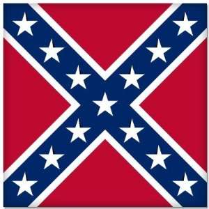  Rebel Confederate Battle Flag bumper sticker 4 x 4 