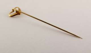 14KT Yellow Gold Heart Stick Pin With Sapphire  