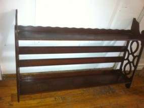   antique Ornate Carved Wood Plate Shelf Rack wall curio Display Shelf