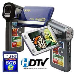 SVP T628 2.7 inch 720p HD Blue Camcorder with 8GB Memory Card 