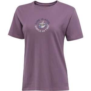  Life is Good Womens Crusher Tee, Simple as Cup, Plum, X 