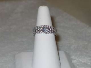 925 Sterling Silver CZ Wedding / Engagement Ring Set  