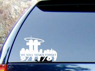 11/01 WTC We will never forget Decal Sticker HI QLTY  