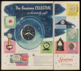 1953 Sessions electric clocks 11 model Celestial etc ad  