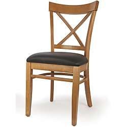 back Cherry Finish Dining Chairs (Set of 2)  