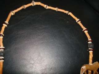 Rare African Hand Carved Wooden Necklace  Exotic Animals  Vintage Wood 
