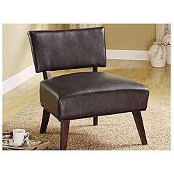 Espresso Bicast Leather Lounge Accent Chair  