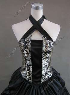 Victorian Gothic Brocade Wedding Dress Gown Prom 113 M  