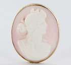 FINE ANTIQUE VICTORIAN 14K 3D CARVED CORAL BAACHUS CAMEO BUST PIN 