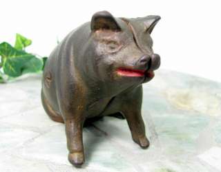 Antique Cast Iron PIG Bank Piggy Still Bank Vintage Figural 
