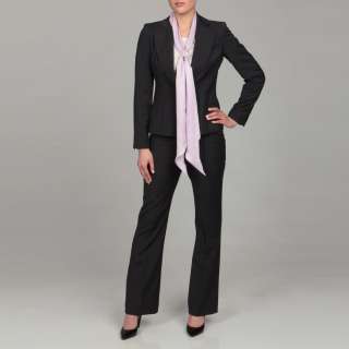 Anne Klein Womens Pink Scarf Black Pant Suit  