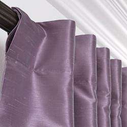Smoky Plum Vintage Faux Textured Dupioni Silk 96 inch Curtain Panel 