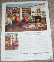 1950 Armstrongs Jaspe Linoleum flooring floor 1 PG AD  