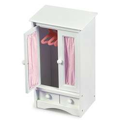 Badger Basket White/ Pink Doll Armoire  