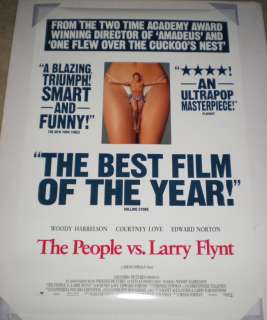 THE PEOPLE VS LARRY FLINT MOVIE POSTER 2 Sided ORIGINAL REVIEW ROLLED 