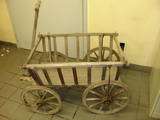 ANTIQUE 4 WHEEL WOODEN WAGON / PULL CART LATE 1800S  
