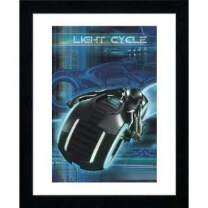  Tron Light Cycle, 11 x 14 Poster Print, Framed and Matted 