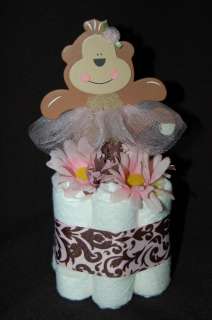 Mini Diaper Cake TUTU CUTE/BALLET MONKEY Baby Shower/Nursery 