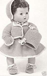 15 Baby Doll Clothes Bonnet Skirt Top Knitting PATTERN  