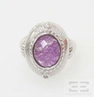 Judith Ripka Sterling Silver Amethyst Ring Size 7  
