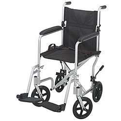 Cosco 19 inch Silver Aluminum Transport Chair  