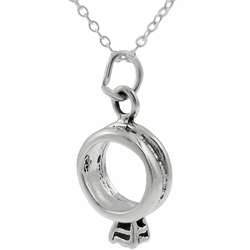 Sterling Silver Wedding Ring and Band Necklace  