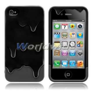 For iPhone 4G 4S Polymer 3D Melt Melting ice Cream Skin Hard Case 