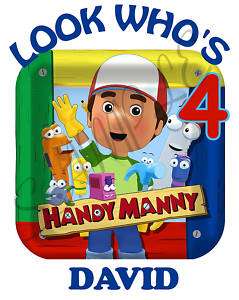 Personalized Handy Manny Birthday T Shirt Gift Add Name  