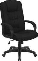HIGH BACK BLACK FABRIC COMPUTER OFFICE DESK CHAIR  