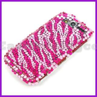 Crystal Bling Case T Mobile HTC MyTouch 4G Pink Zebra  