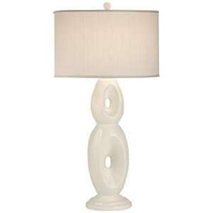 Thumprints Loop White With White Shade Table Lamp
