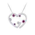 Sterling Silver Ruby and Diamond Accent Heart Necklace Today 