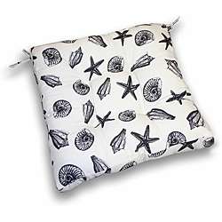   Scattered Seashell Polyester Black/ White Outdoor Cushions (Set of 2