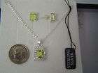New Sterling Silver 925 Peridot Necklace AND Earrings 2