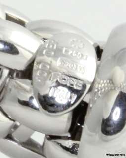 FOPE Braid Weave Blue Sapphire Designer Bangle Bracelet   18k White 