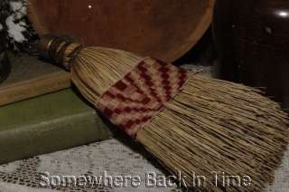Red Coverlet Wrapped Vintage Whisk Wisk Broom RJPE  