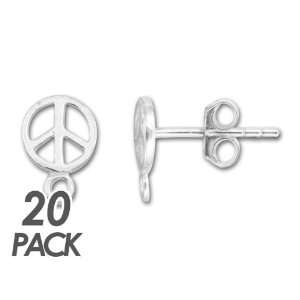   Silver Peace Sign Post Earring   20 Pack Arts, Crafts & Sewing