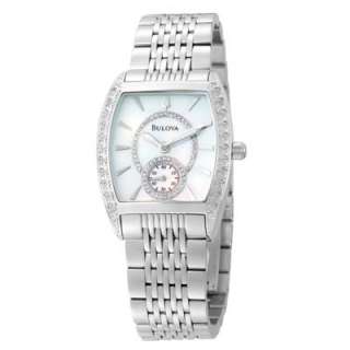 Bulova 96R50 Diamonds Mother of Pearl Steel Dress Watch  