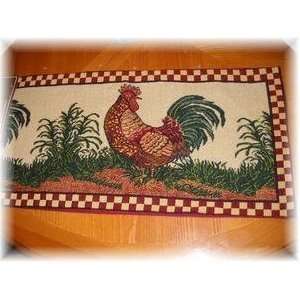   Table Runner Kitchen Linens Farm French Roosters