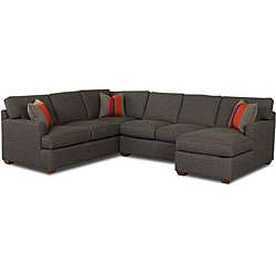 Loomis Fabric Dumdum Charcoal Sectional Sofa Set  