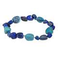 Stonique Creations Sterling Silver Turquoise and Lapis Nugget Stretch 