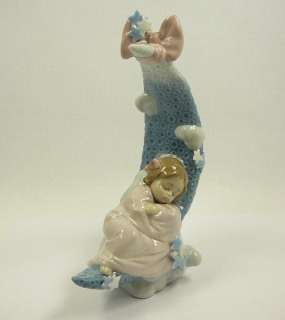 Lladro Heavens Lullaby Sleeping Girl Moon 6583 Figurine   Chipped 
