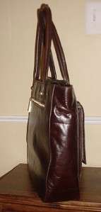 NEW Cynthia Rowley Helena Large Chocolate Brown Leather Tote Handbag 