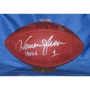  Warren Moon Signed Ball   w HOF 01   Autographed Footballs 