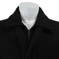 Adolfo Mens Black Wool Coat  