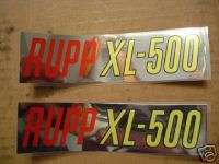 Rupp XL 500 tank decals, EXACT MATCH TO originals  