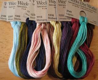 Colors WEEKS DYE WORKS Hand Dyed Floss YOU CHOOSE  