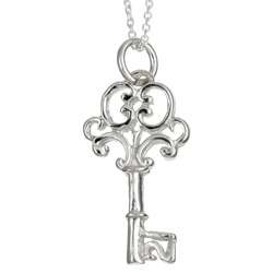 Sterling Silver Skeleton Key Necklace  